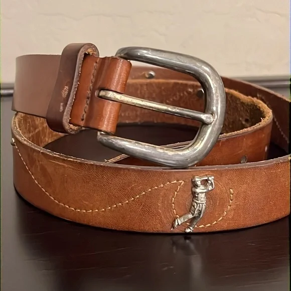 Cole Haan Vintage Golf Leather Belt, cognac color, size 36/40, unisex - Picture 1 of 11